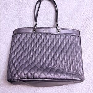 GUESS Metallic Quilted Tote Bag